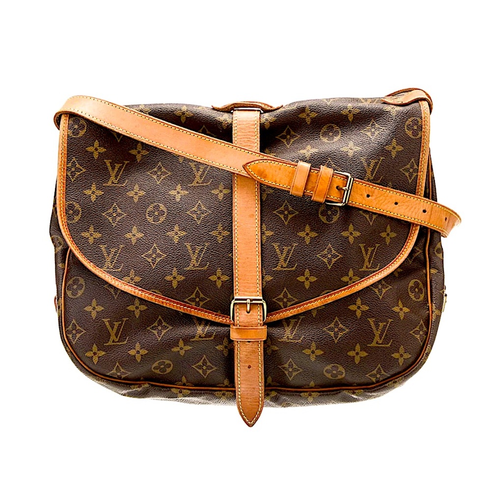 Louis Vuitton coated canvas vintage messenger bag authentic code AR0915